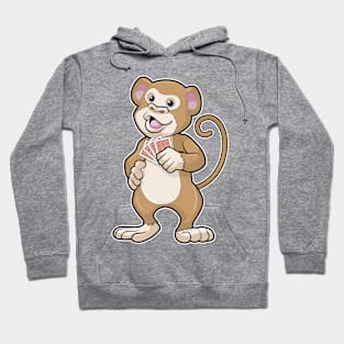 Monkey at Poker with Poker cards Hoodie